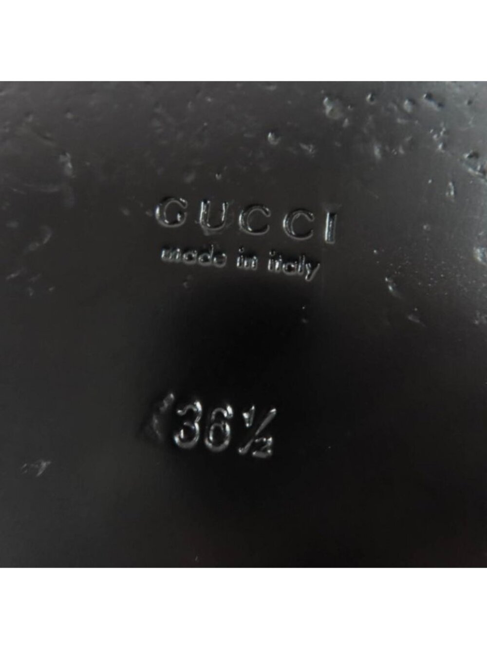 Gucci Leather Interlocking Sandals Black Gold 36.5 - Picture 11 of 12